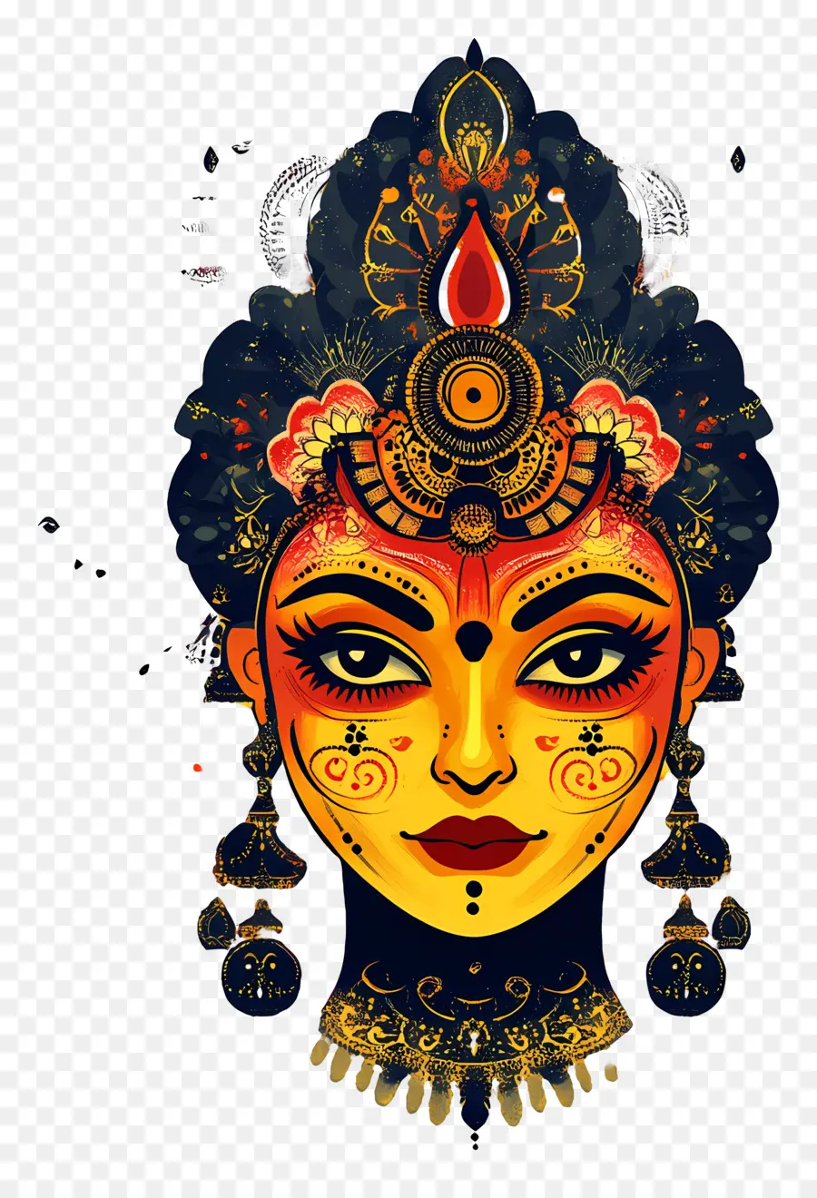 Déesse Indienne，Visage Décoratif PNG