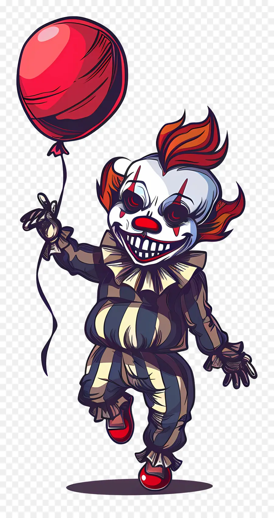 Clown Effrayant，Clown Effrayant Avec Ballon PNG