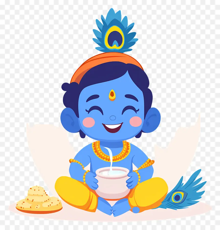 Krishna Janmashtami，Divinité Bleue PNG