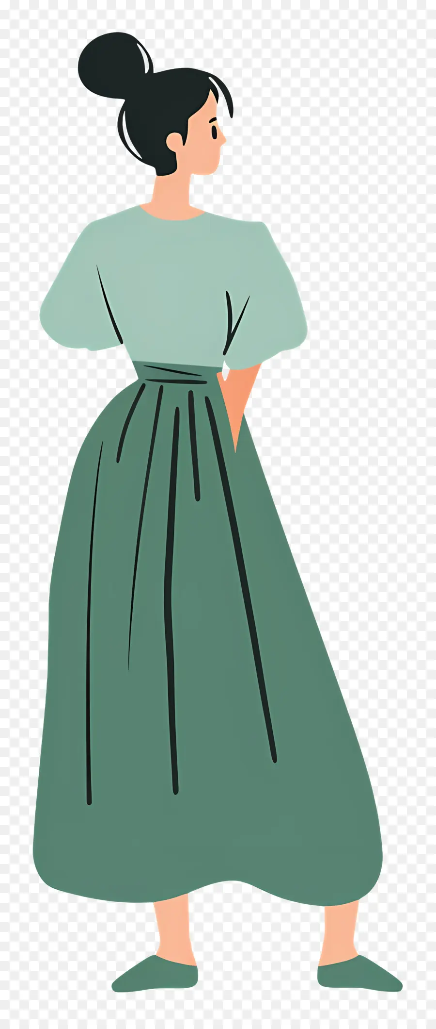 Femme En Vert，Femme En Robe Verte PNG