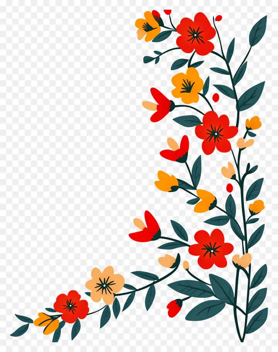 Guirlande De Fleurs Indiennes，Conception Florale PNG