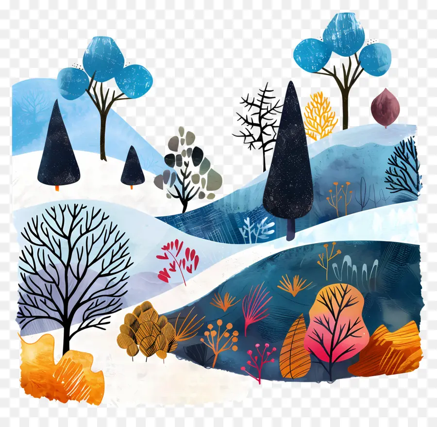 Paysage De Neige，Paysage D'hiver PNG