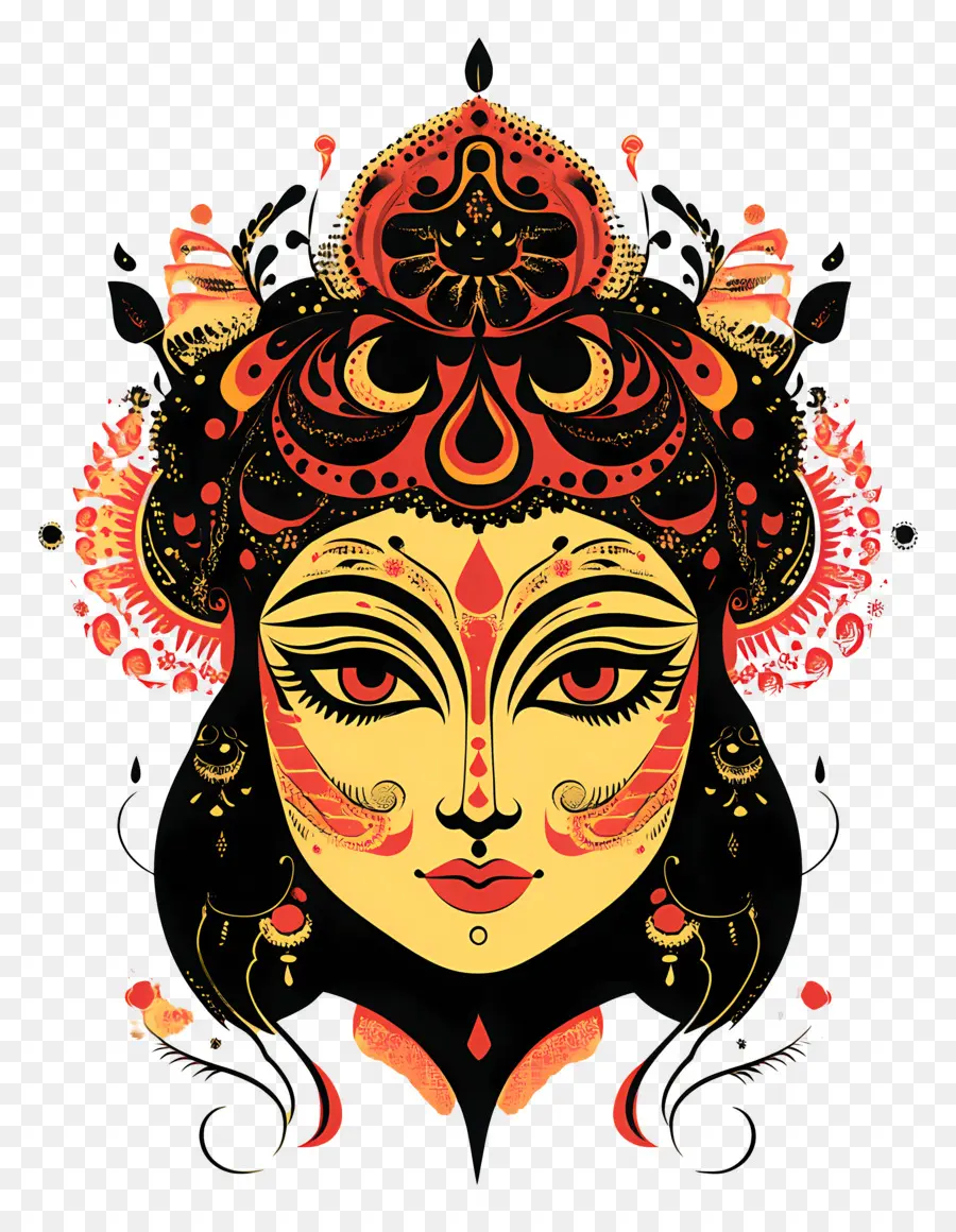 Déesse Indienne，Visage Décoratif PNG