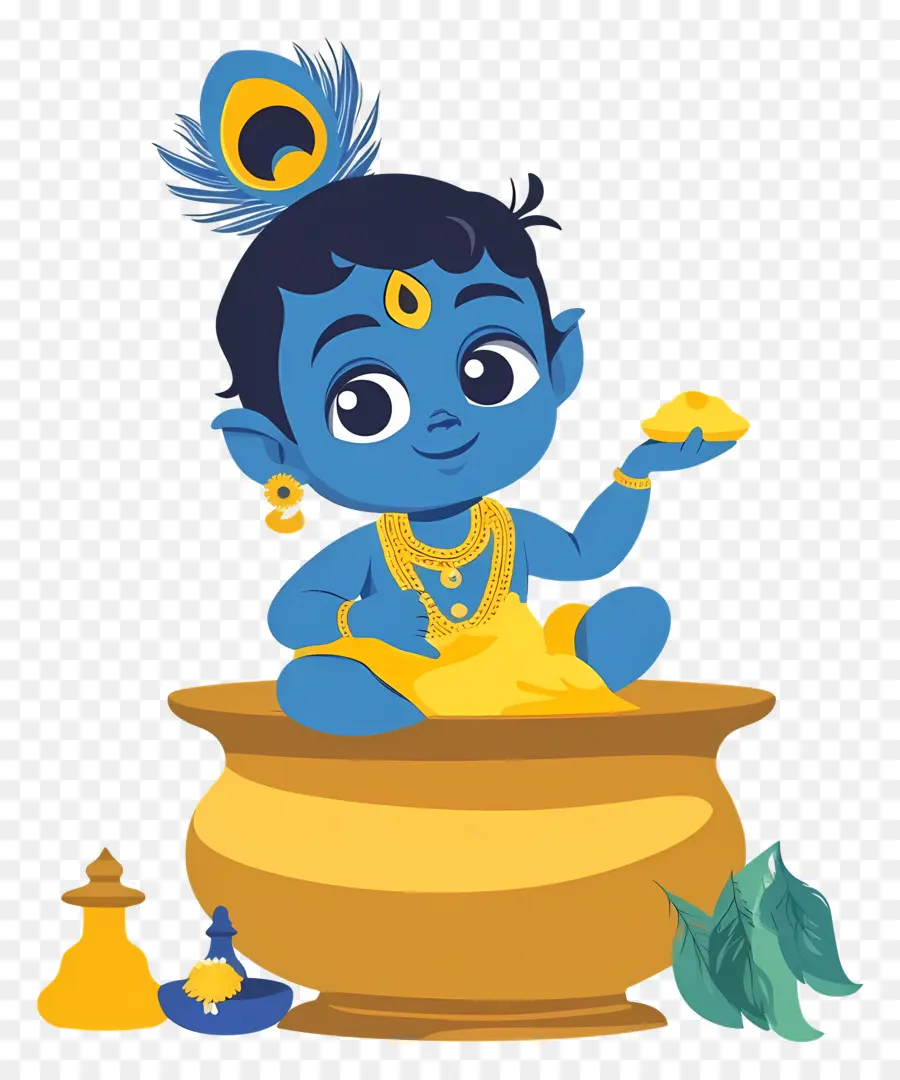 Krishna Janmashtami，Enfant Bleu PNG