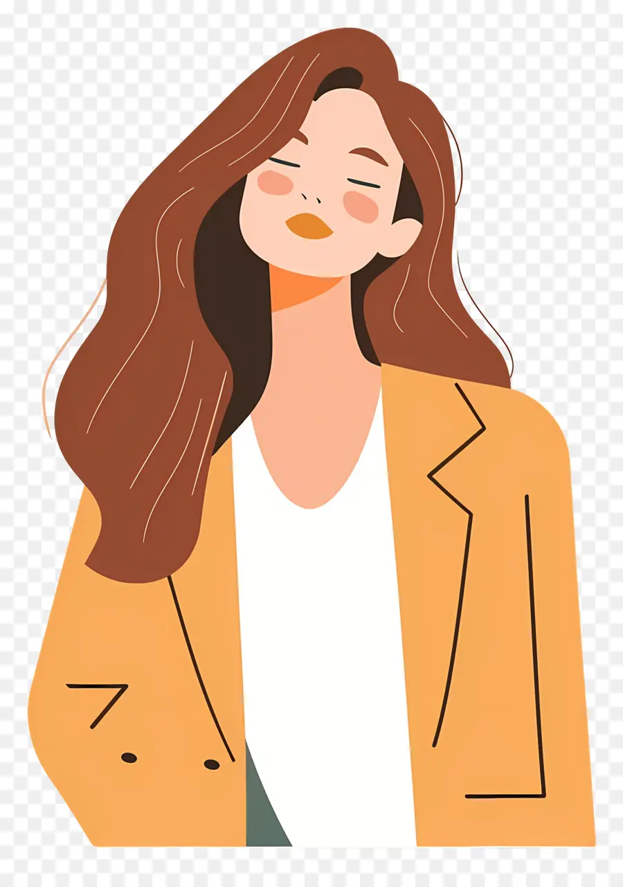 Femme En Blazer，Femme En Veste Jaune PNG