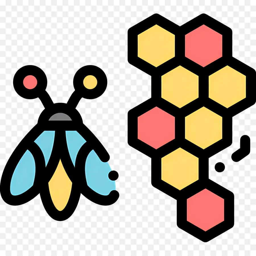 Abeille，Abeille Et Nid D'abeille PNG