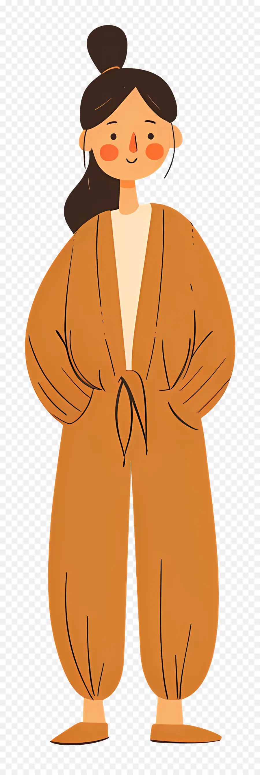 Femme En Beige，Femme En Tenue Marron PNG