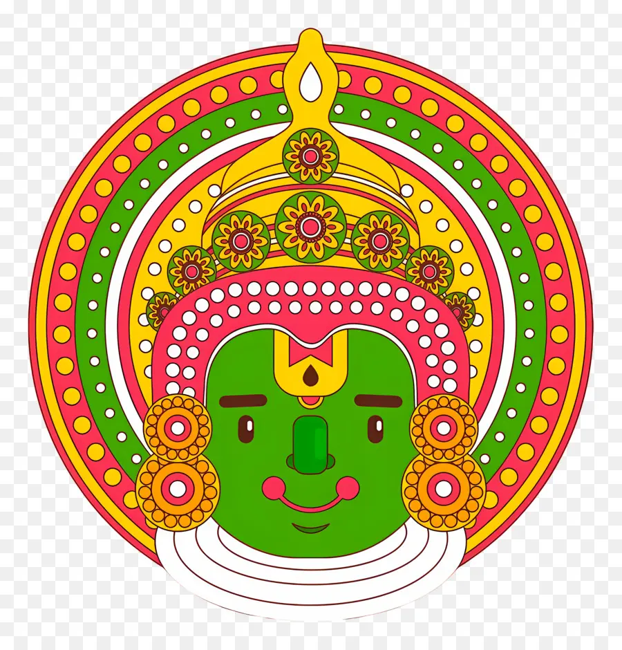 Joyeux Onam，Masque Kathakali PNG