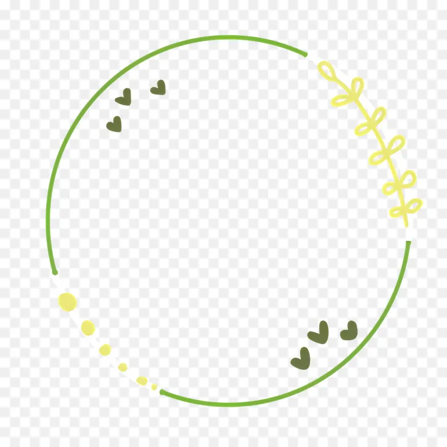 Ligne De Fleurs，Cadre De Cercle Décoratif PNG