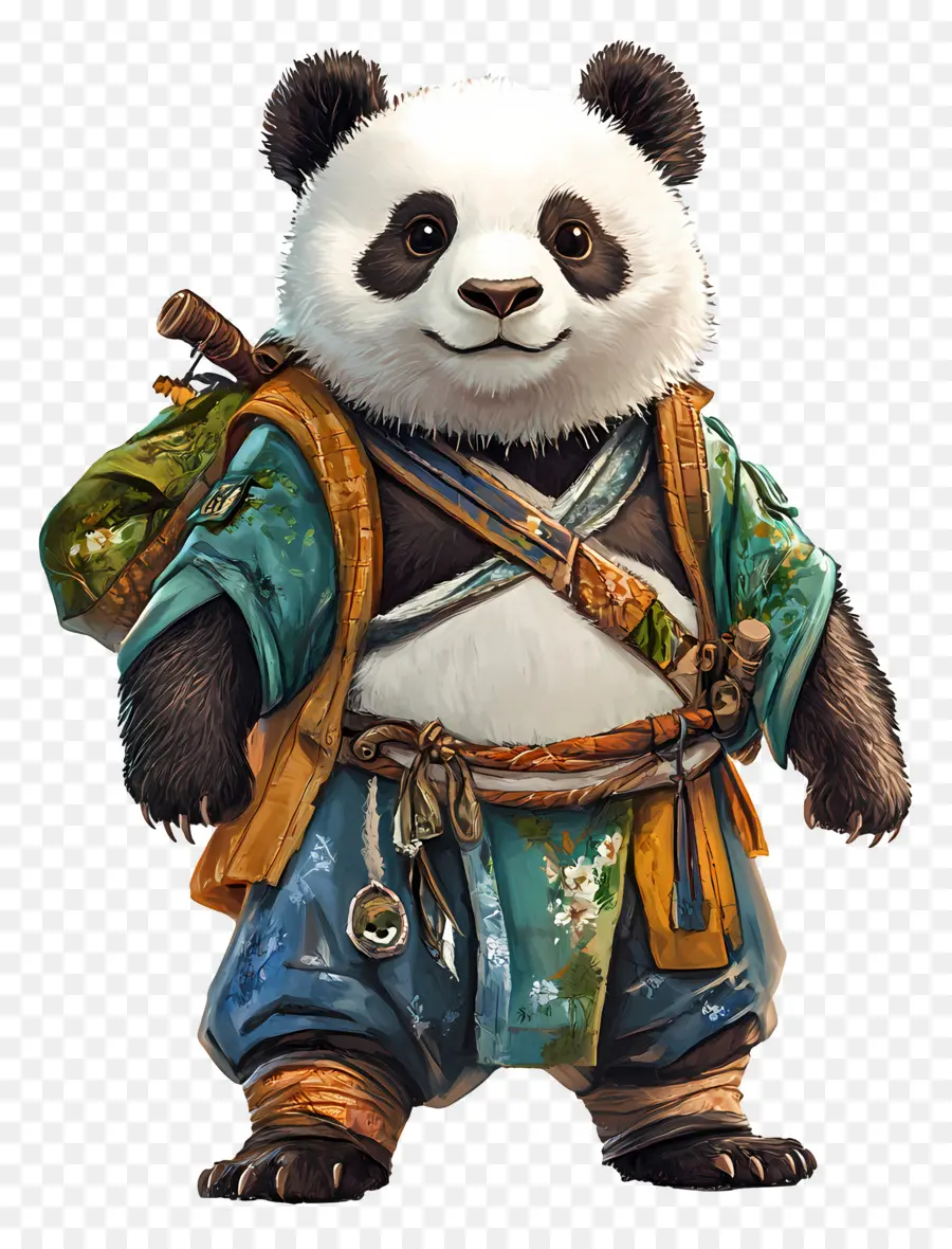 Ours Panda，Panda En Tenue Traditionnelle PNG