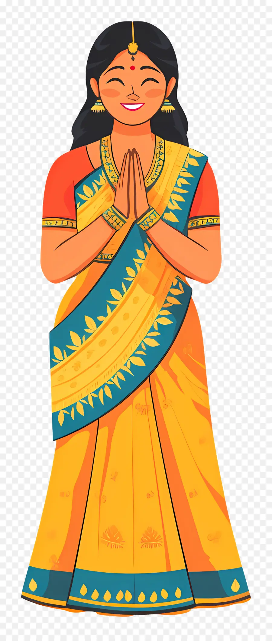 Sari Indien，Femme En Costume Traditionnel PNG