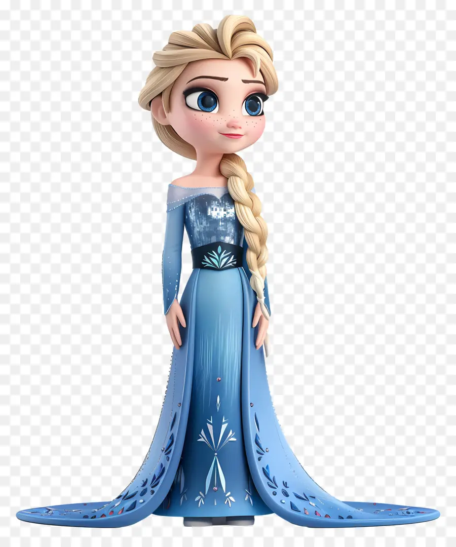 Princesse Elsa，Fille Blonde En Robe Bleue PNG