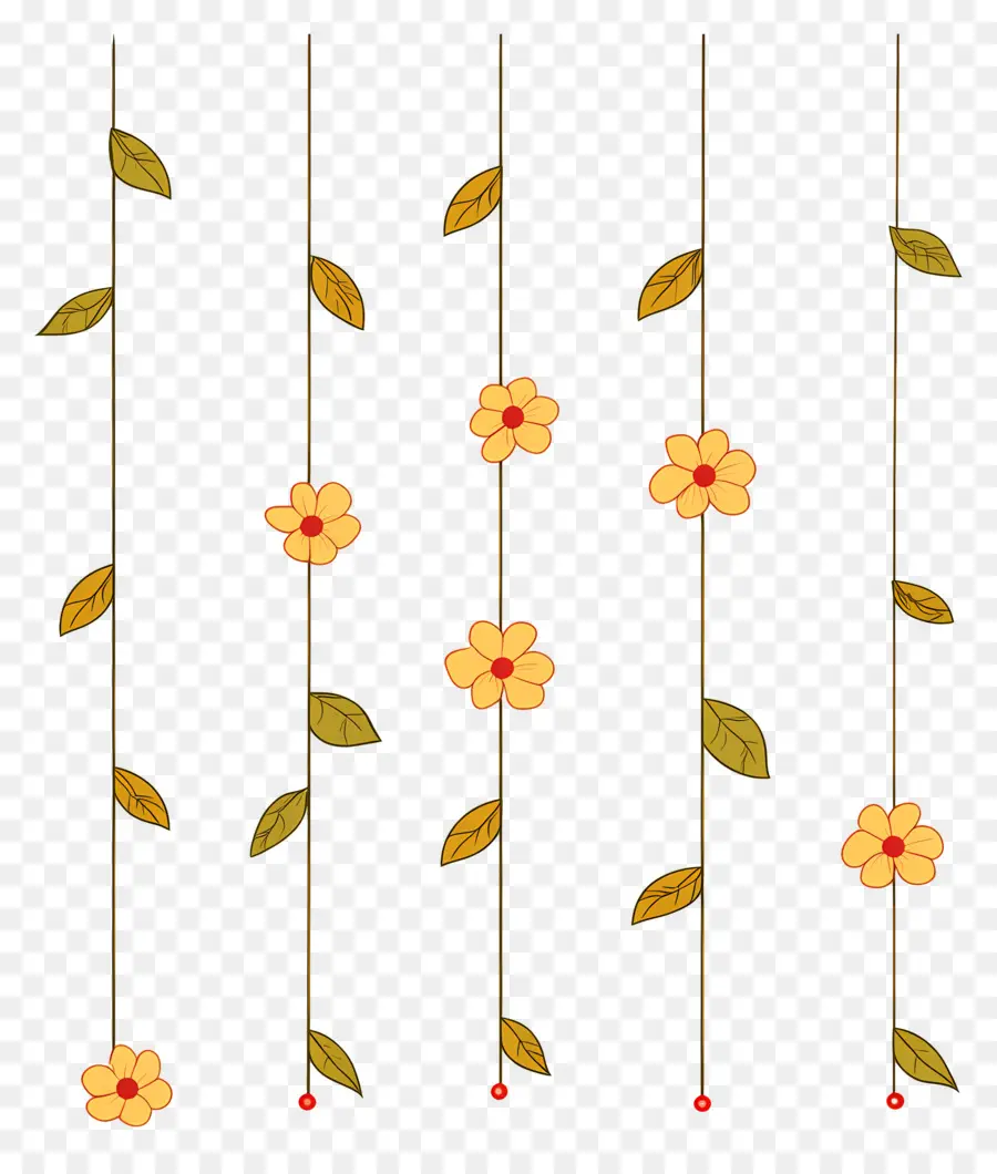 Fleurs Suspendues，Feuilles PNG