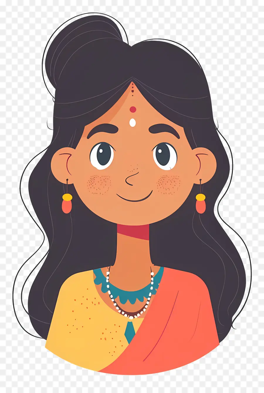 Femme Indienne，Fille En Costume Traditionnel PNG