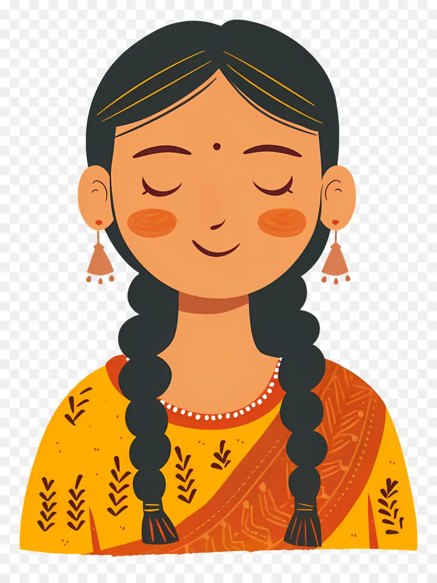 Femme Indienne，Femme En Costume Traditionnel PNG