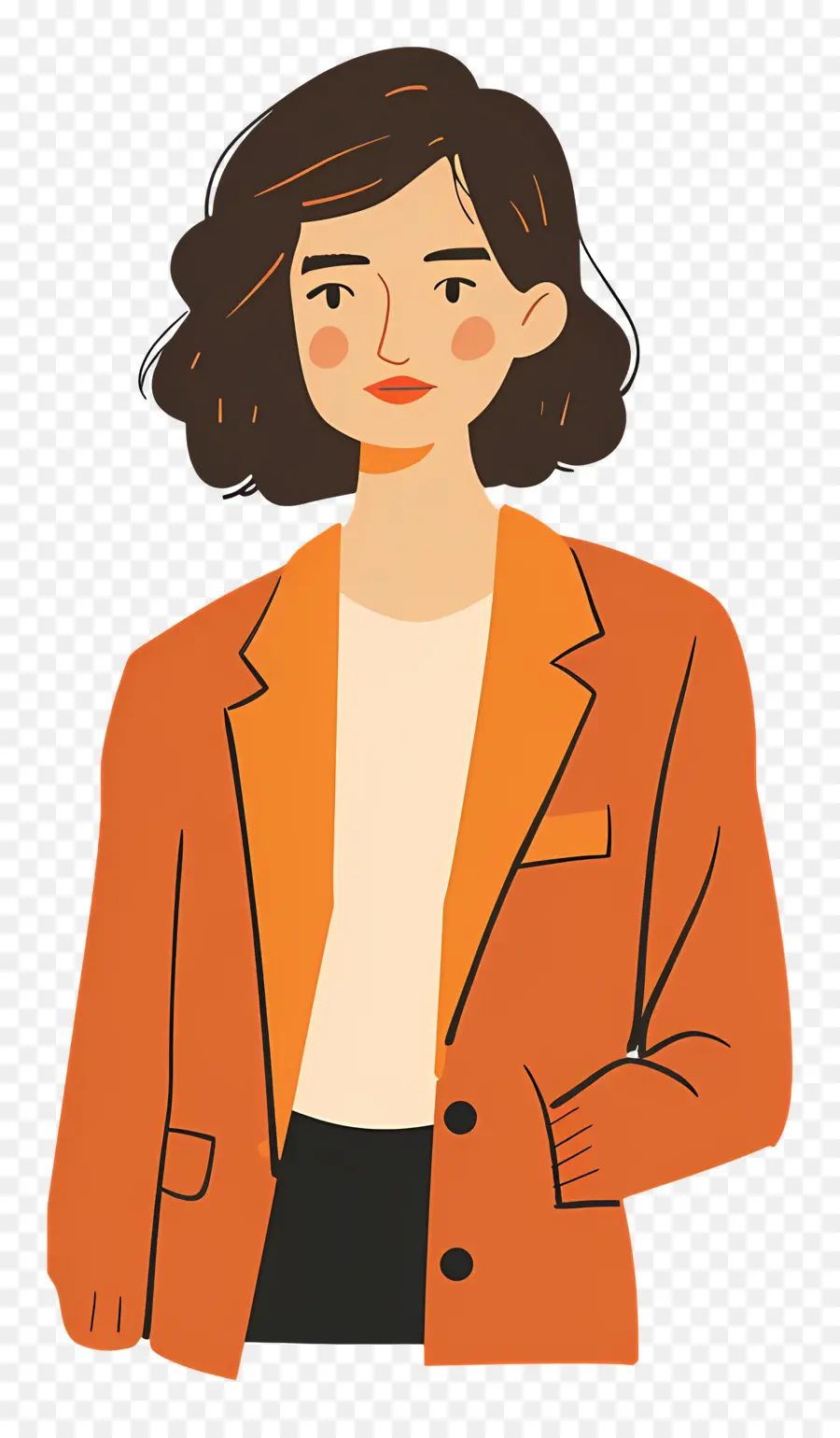 Femme En Blazer，Femme En Blazer Orange PNG