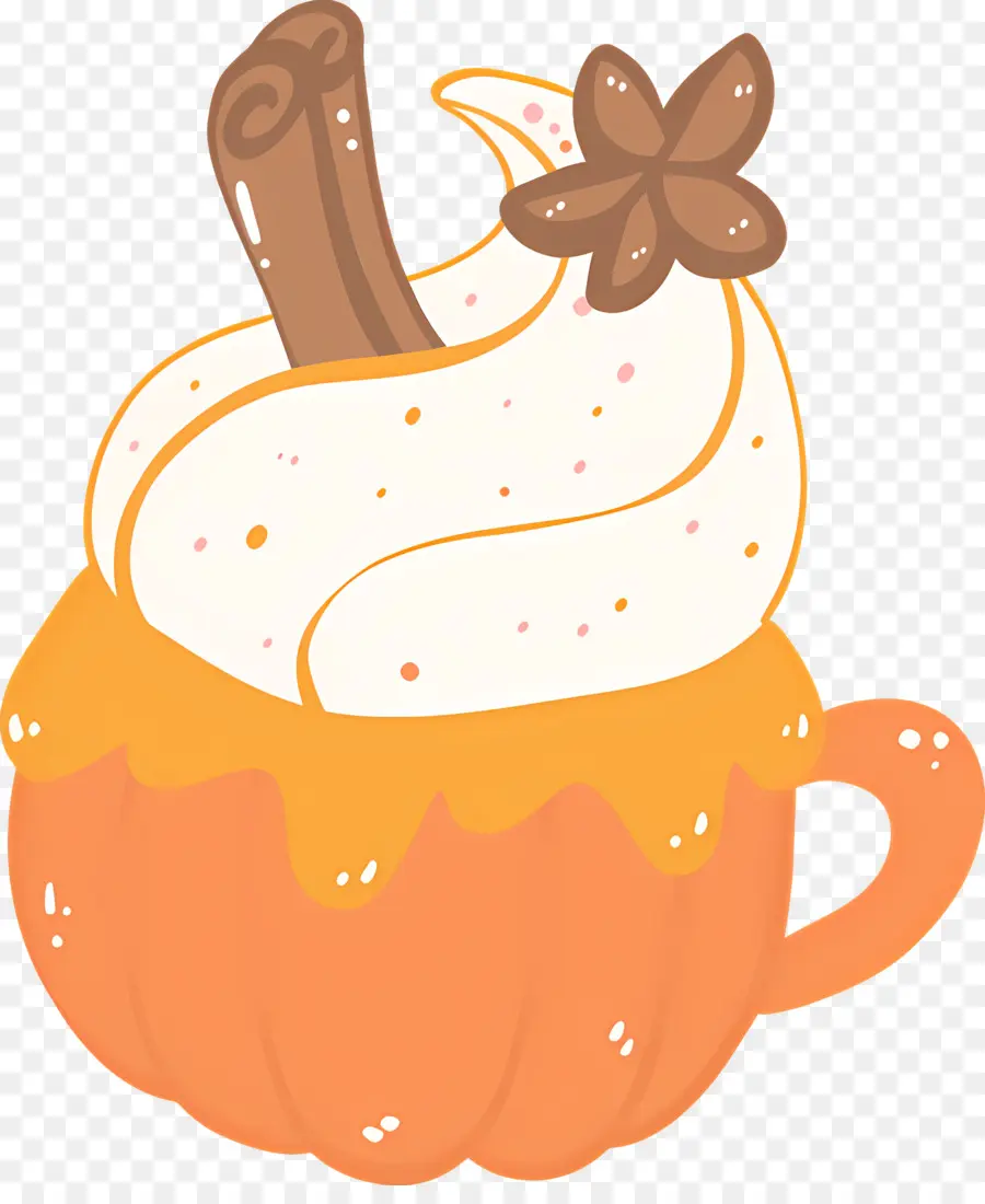 épice De Citrouille，Tasse De Citrouille à La Crème PNG