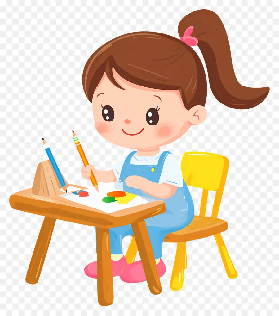 Préscolaire，Dessin De Fille PNG