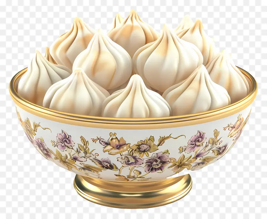 Modak，Dumplings Dans Un Bol Décoratif PNG