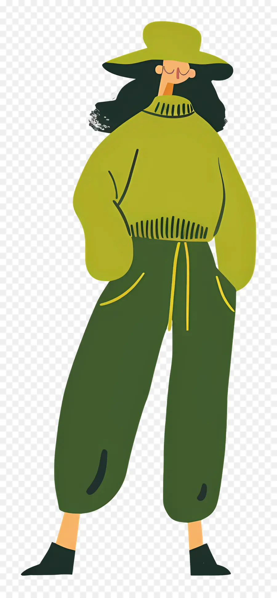 Femme En Vert，Chapeau PNG