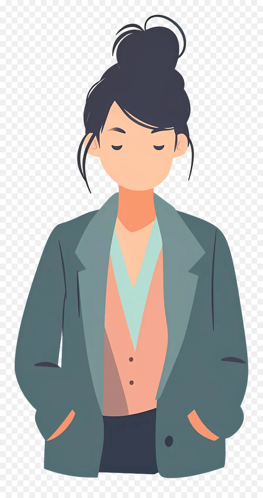 Femme En Blazer，Femme En Veste Verte PNG