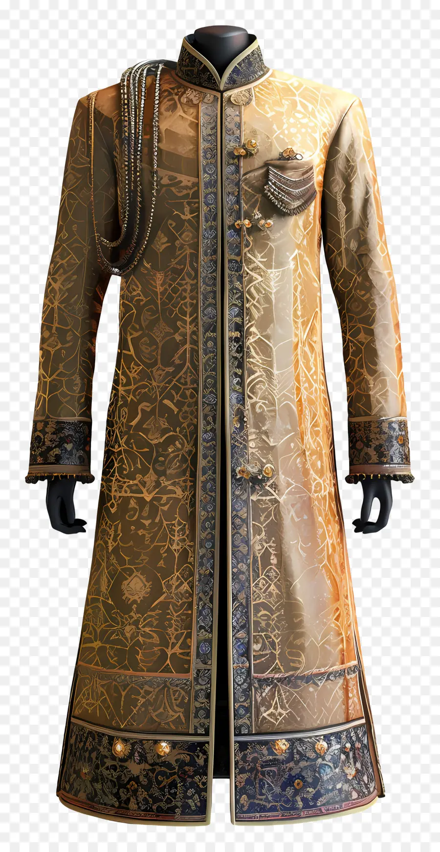 Vêtements De Cérémonie Indiens，Manteau Brodé Doré PNG