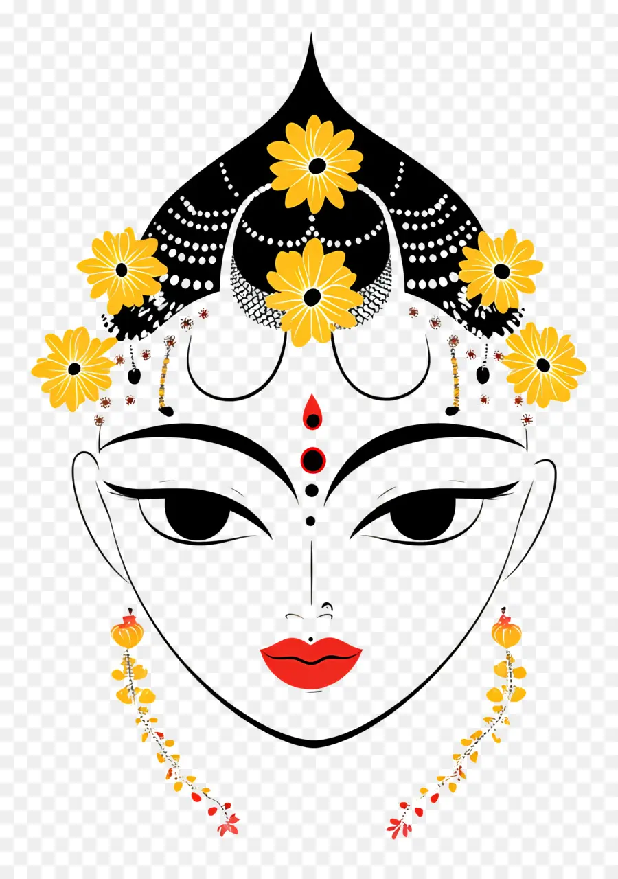 Déesse Indienne，Visage Décoré PNG