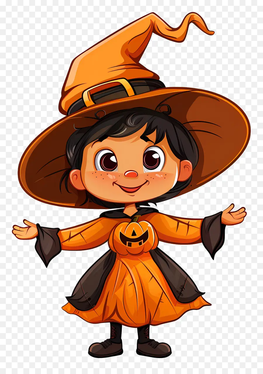 Déguisement D'halloween Pour Enfant，Sorcière PNG