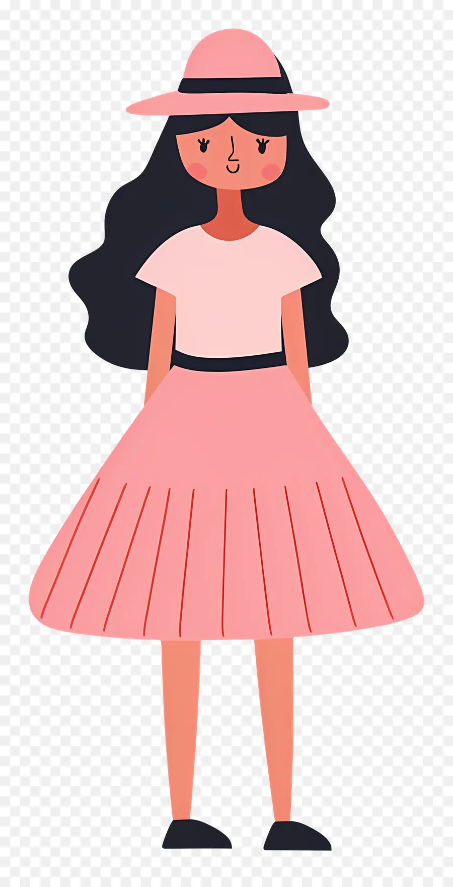 Femme En Rose，Fille En Robe Rose PNG