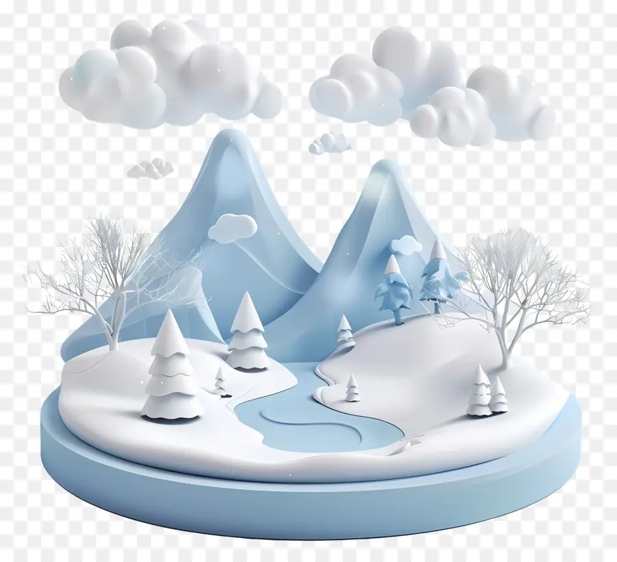 Paysage De Neige，Paysage Enneigé PNG