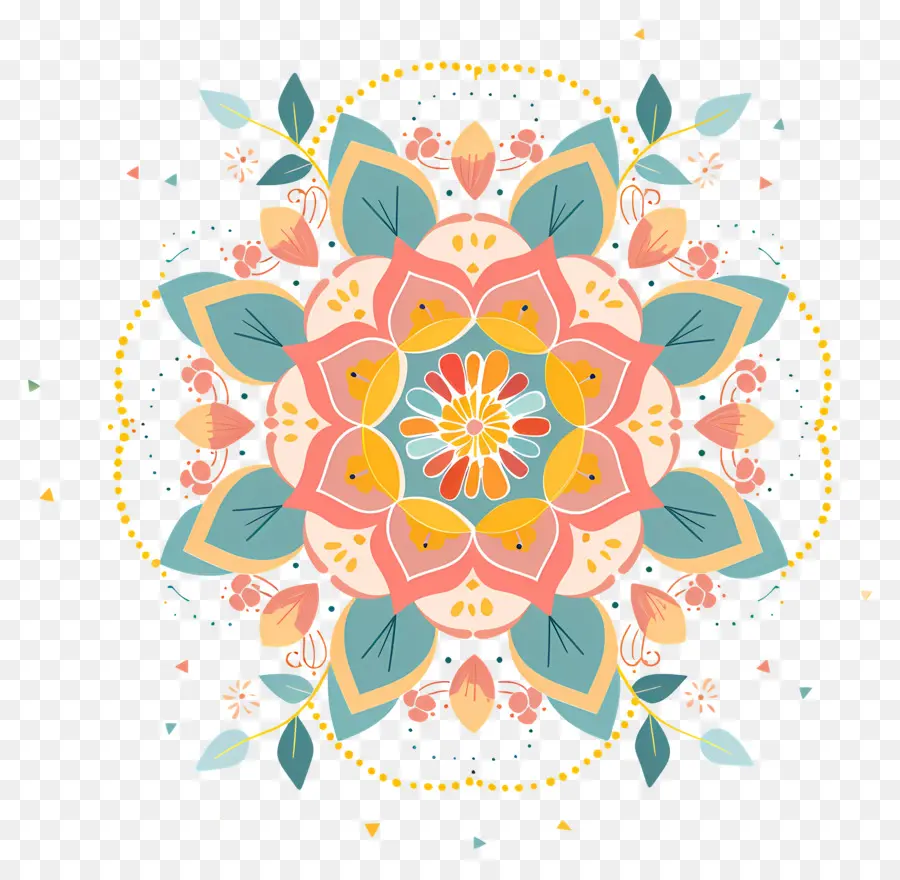 Pookalam，Motif Coloré PNG