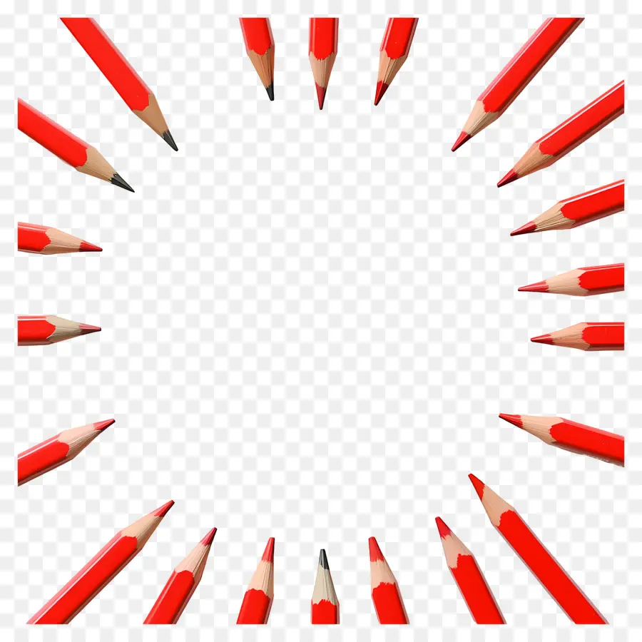 Cadre à Crayons，Crayons Rouges PNG