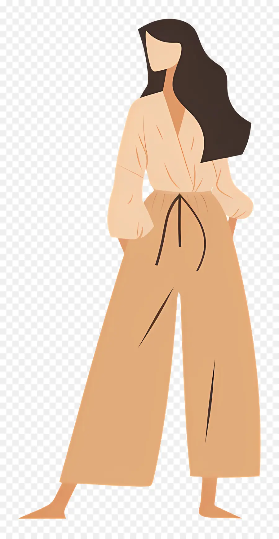 Femme En Beige，Femme En Tenue Beige PNG