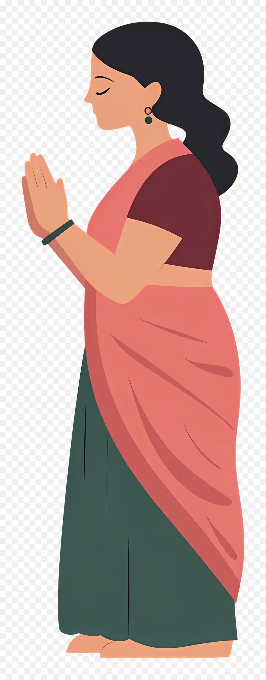 Sari Indien，Femme En Tenue Traditionnelle PNG