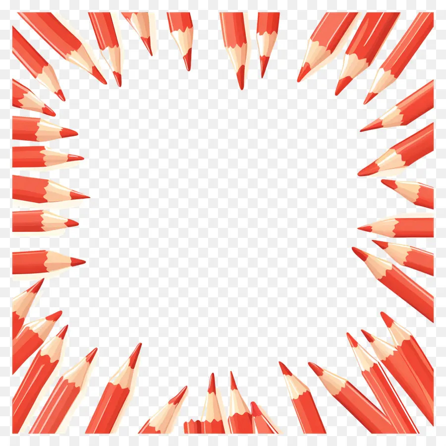 Cadre à Crayons，Crayons Rouges PNG