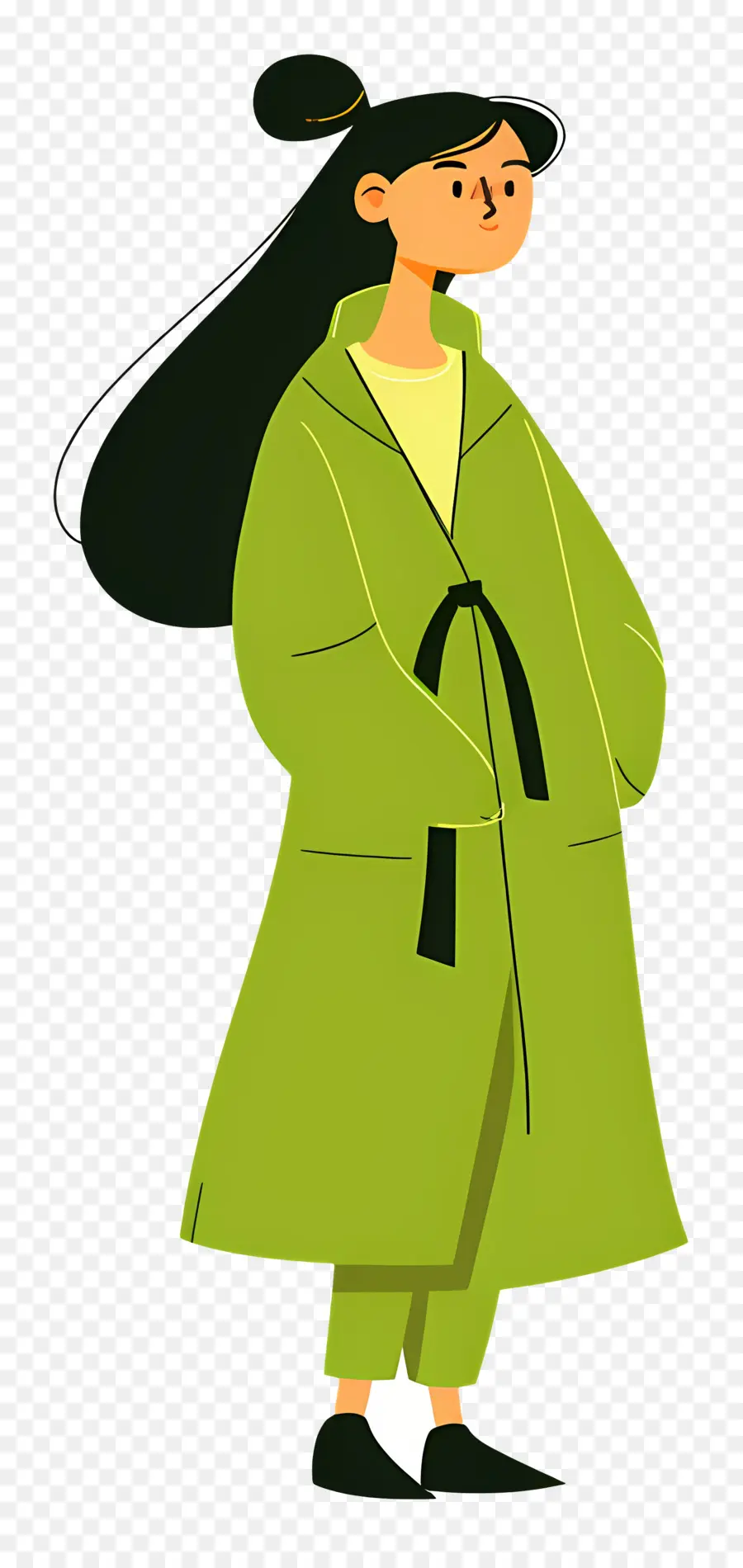 Femme En Vert，Manteau Vert PNG