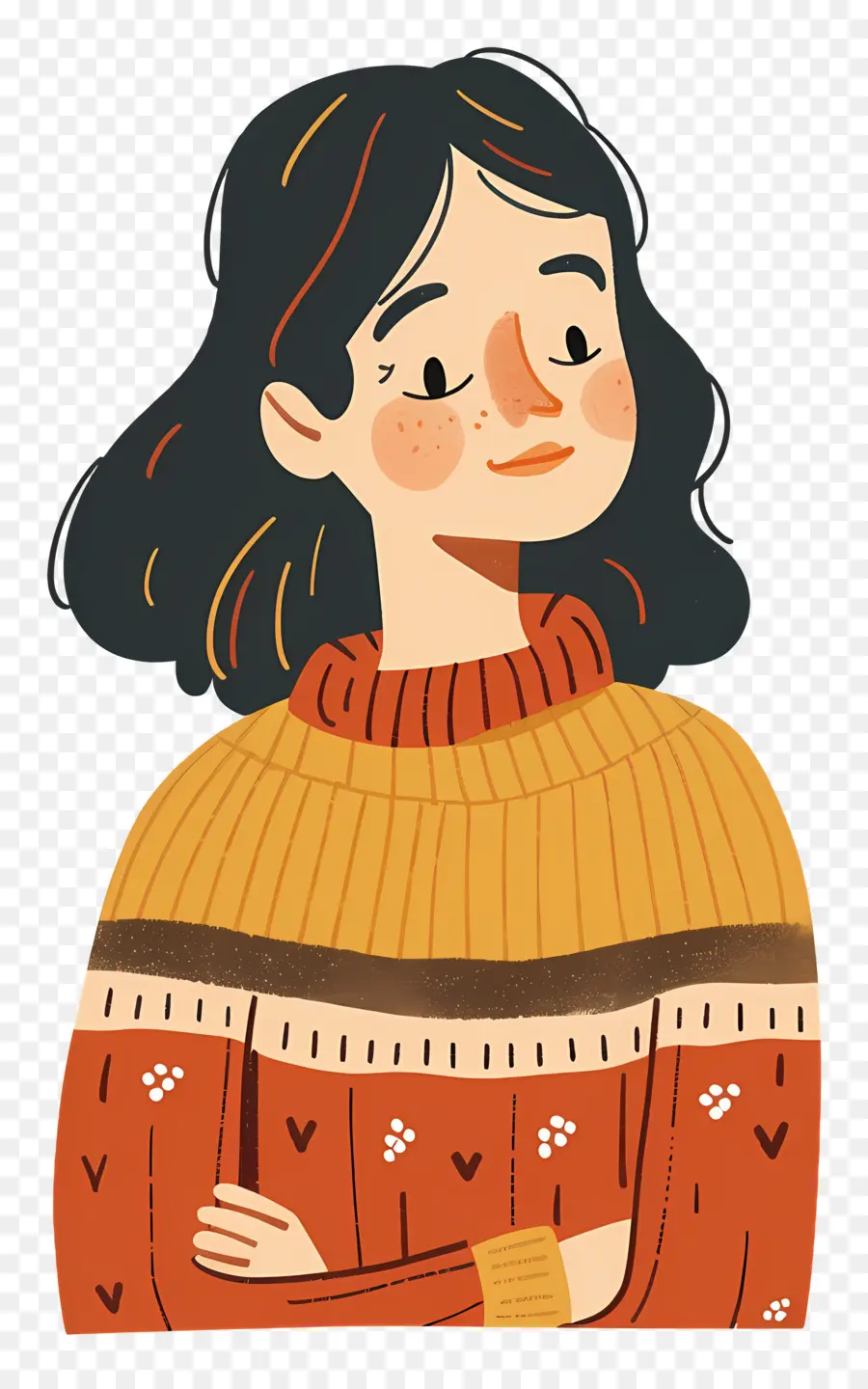 Femme En Pull，Fille En Pull PNG