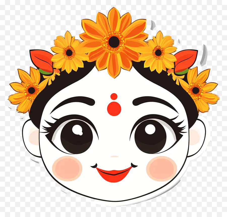 Déesse Indienne，Couronne De Fleurs PNG