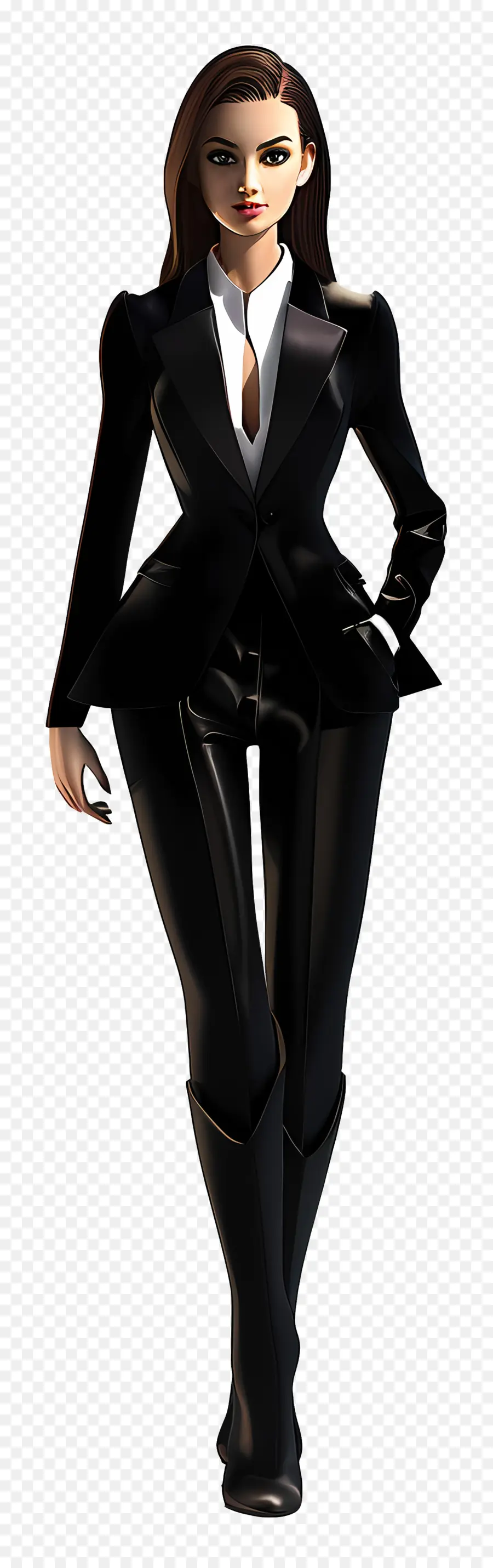 Tenue Formelle Femme，Femme En Costume Noir PNG