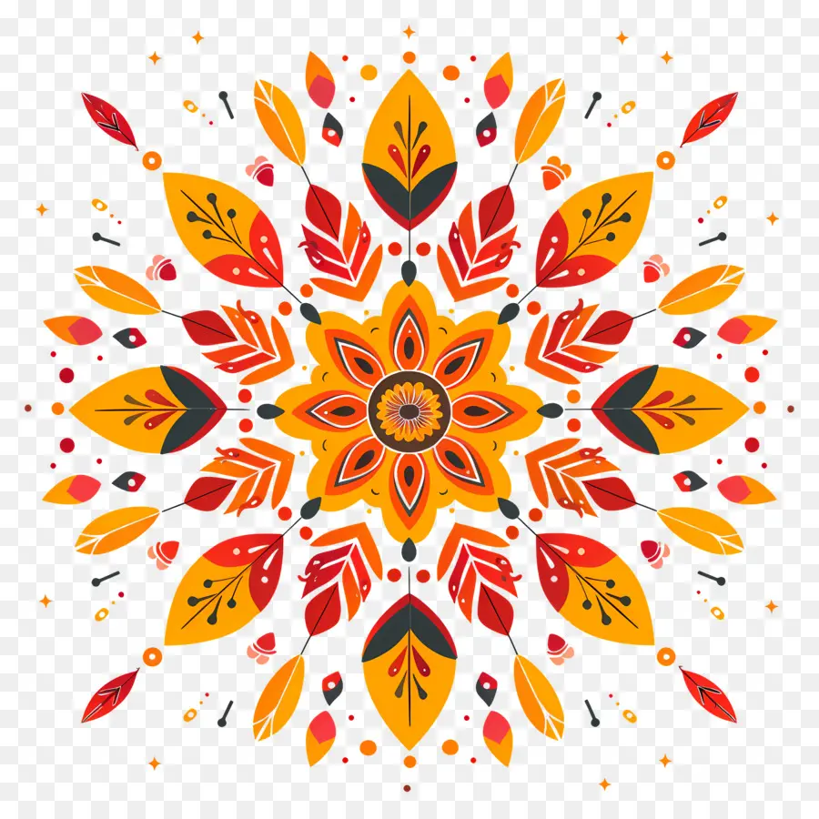 Cercle Rangoli，Motif Coloré PNG