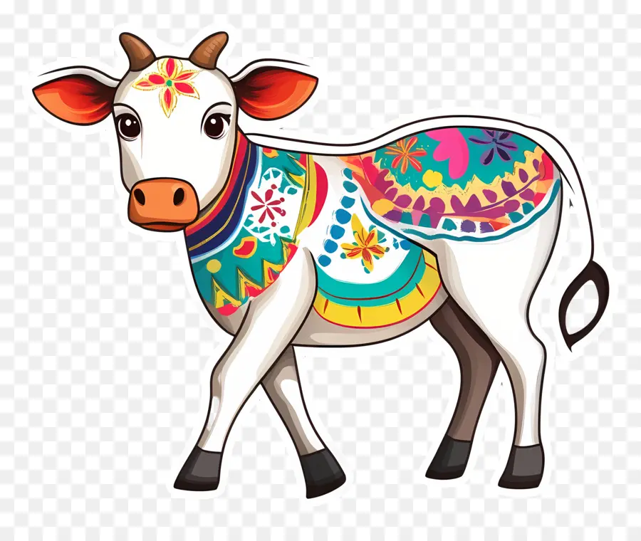 Vache Pongal，Vache Décorée PNG