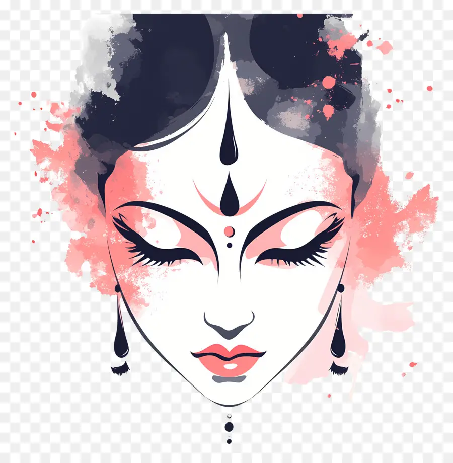 Déesse Indienne，Visage De Femme Abstraite PNG