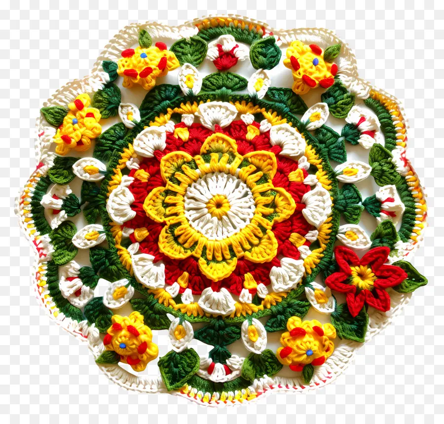 Mandala Au Crochet，Modèle PNG