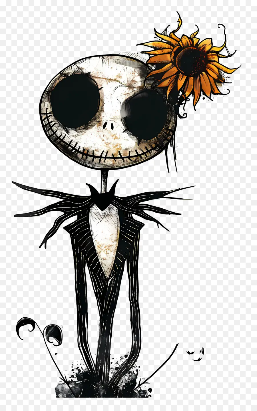 Jack Skellington，Squelette Avec Tournesol PNG