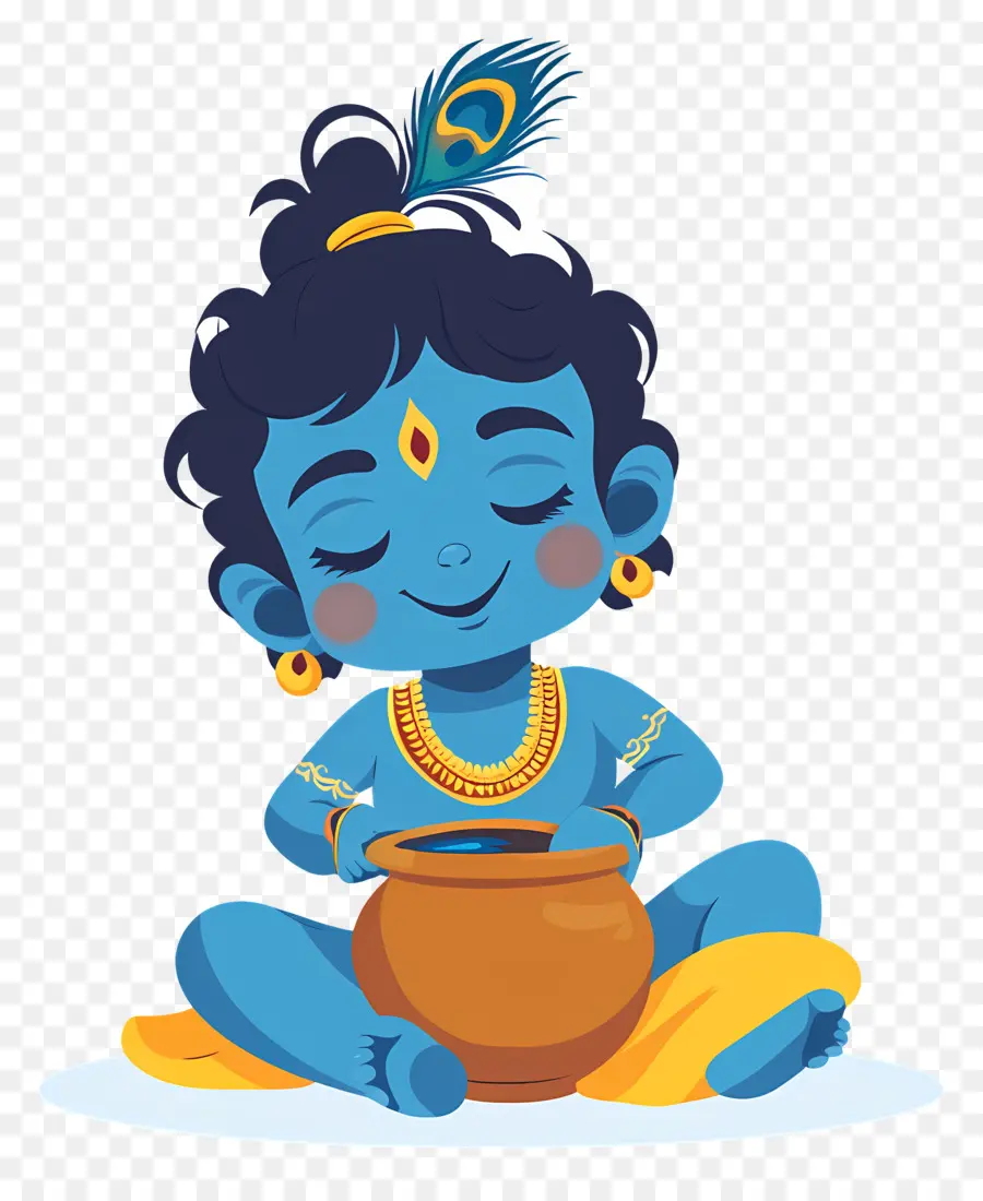 Krishna Janmashtami，Enfant Bleu PNG