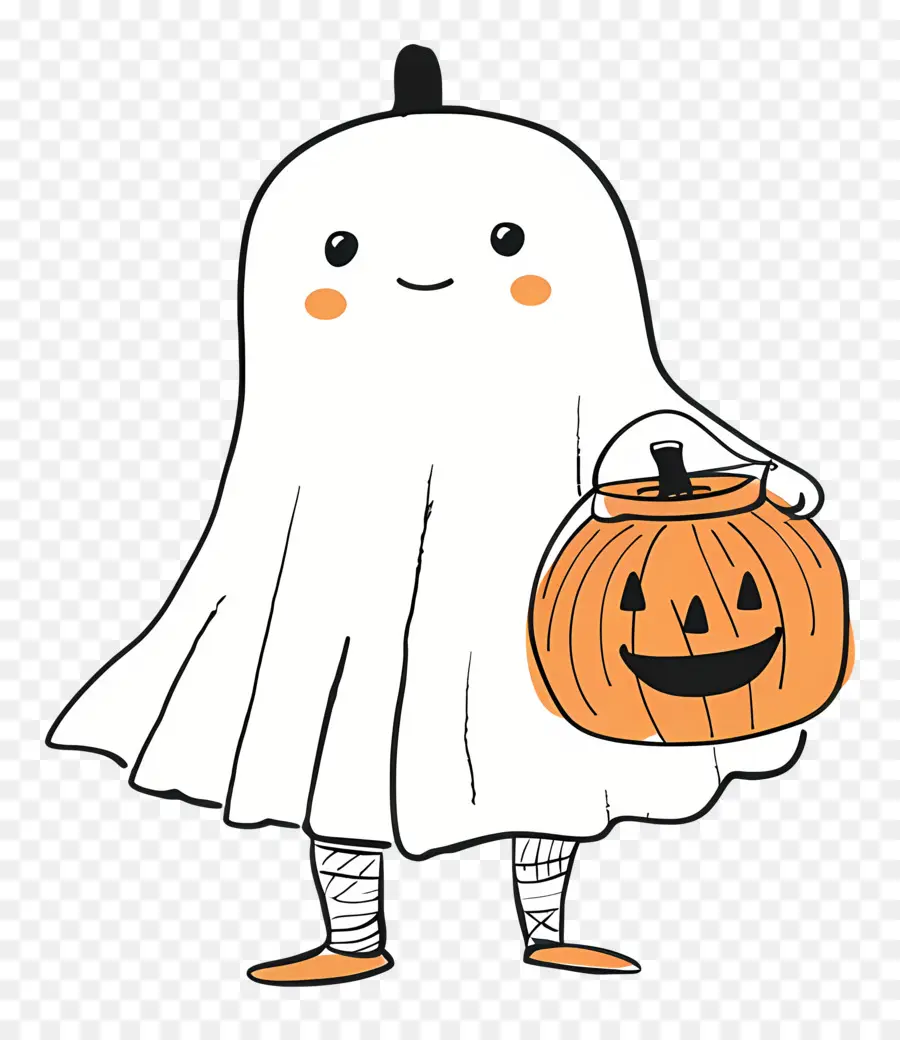 Déguisement D'halloween，Fantôme Avec Citrouille PNG