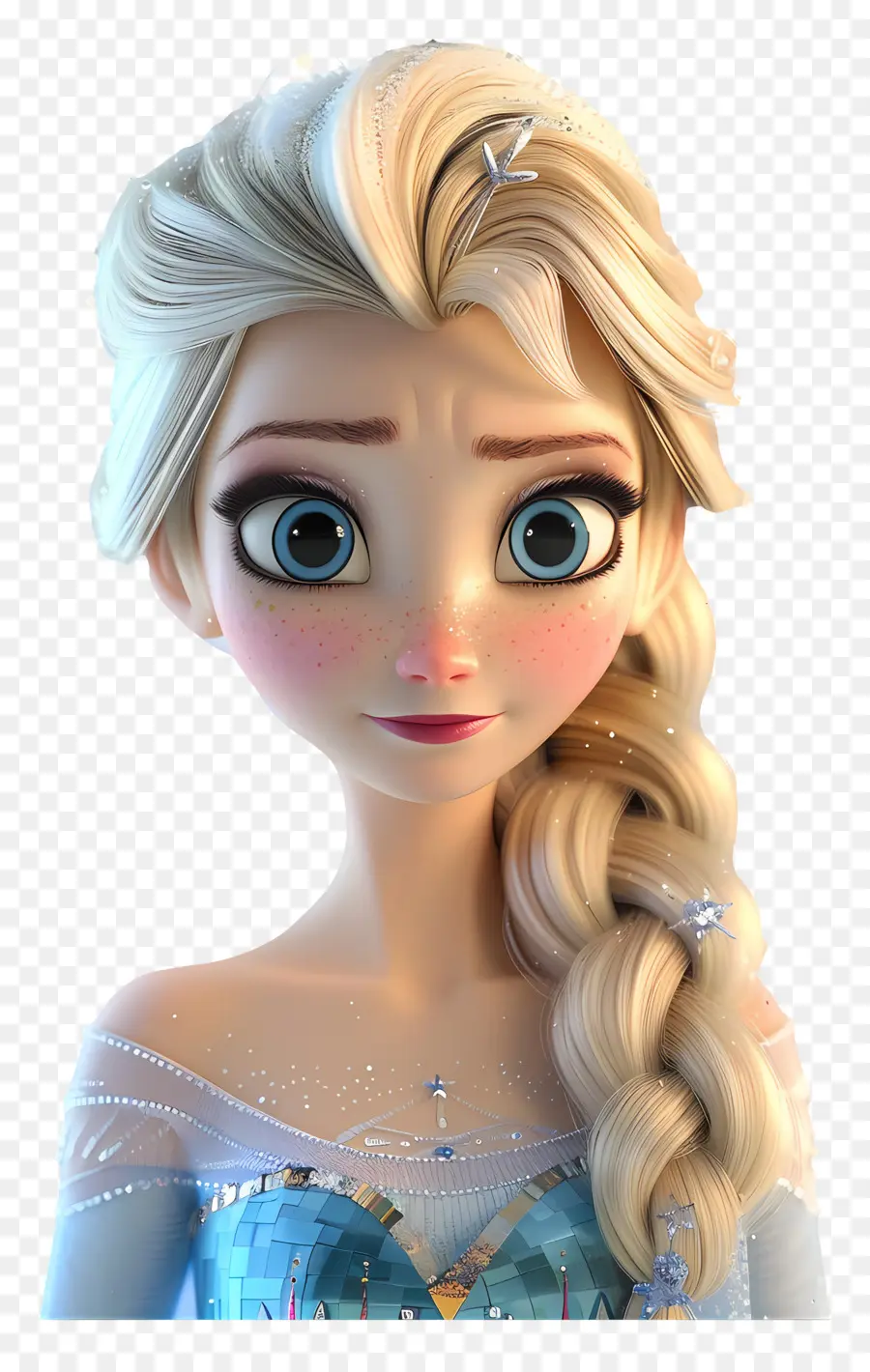 Princesse Elsa，Personnage De Tresse Blonde PNG