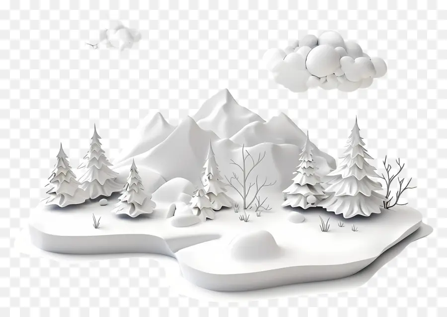 Paysage De Neige，Paysage Enneigé PNG