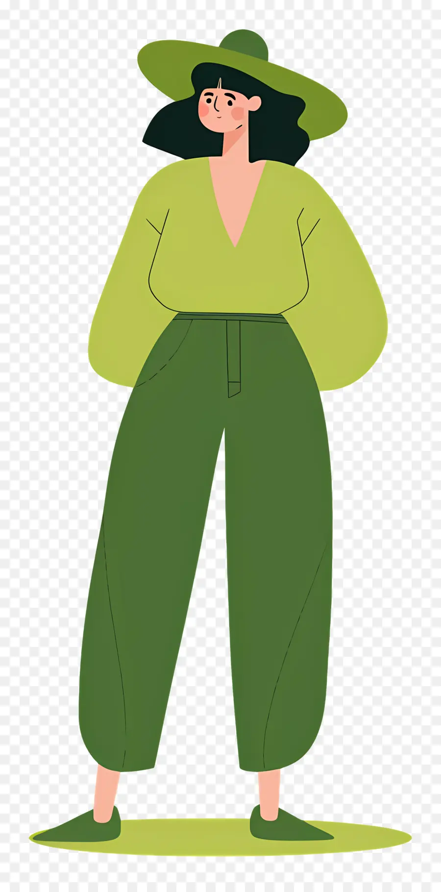 Femme En Vert，Chapeau PNG