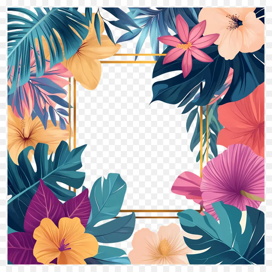 Cadre Floral Tropical，Cadre Floral PNG